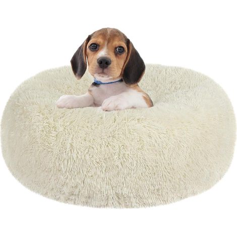 Hundebett orthopädisches rund Donut L 60 x B 60 x H 18 cm Beige (1/5)