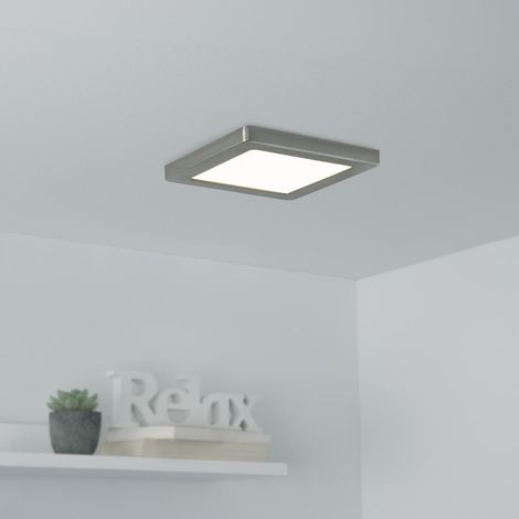 CCT LED Ein-Aufbaustrahler eckig silber 3000/4000/6000K silberfarbiger Abdeckring - Ausführung: 12W 165x165mm (1/5)