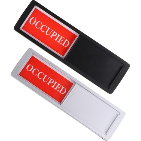 Pannello segnaletico per la privacy in 2 pezzi per sale conferenze, indicatore per porte scorrevoli, nero, dal design semplice e pratico per uffici e bagni. (1/5)