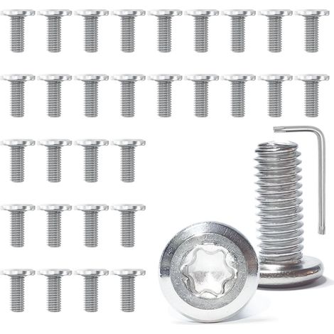 Lot de 30 vis à tête plate en acier inoxydable M5 x 12 mm Torx avec clé à six pans creux pour appareils mécaniques, appareils électroniques (1/5)