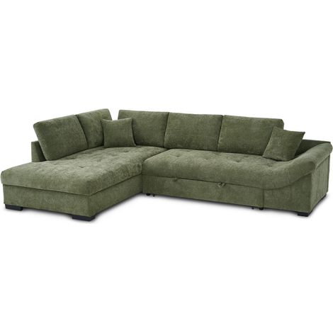 Sofa Cama Chaise Longue Mirabelle 295cm, Verde, 203 cm, Izquierdo (1/5)