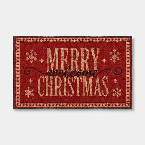 Tapis de porte de Noël lavable antidérapant 60x100 cm Aura (1/3)