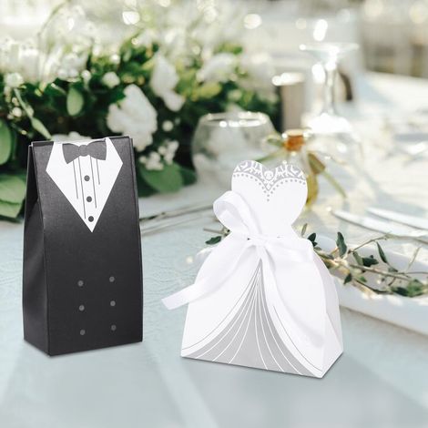 Boîte à bonbons en carton élégante et romantique, idéale pour un mariage ou une fête (2) (1/5)