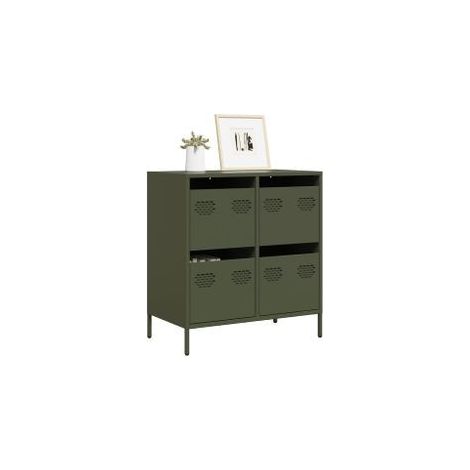 Buffet vert olive 68x39x73,5 acier laminé à froid (1/5)