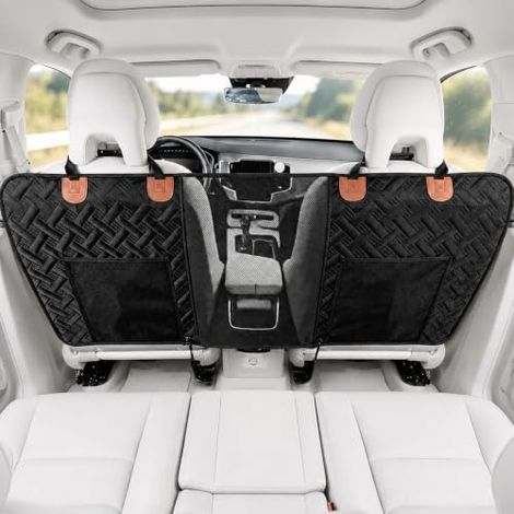 Barrière de sécurité pour Chien en Voiture, Filet de séparation pour Chien, barrière pour Animaux avec 2 Compartiments de Rangement en Filet, Universelle pour Voiture, SUV, Camion (1/5)