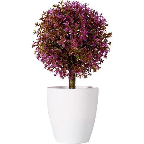 Buis en pot, plante boule décorative artificielle pour intérieur et extérieurviolet (1/5)