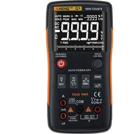 Multimetro digitale multifunzione, voltmetro, amperometro, misurazione ad alta precisione di resistenza AC/DC, capacità, frequenza, ciclo di lavoro, temperatura, tester diodi, ecc. (1/4)