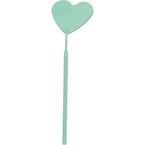 Miroir en forme de cœur, portable, à long manche, pour extensions de cils et accessoires-Green (1/5)