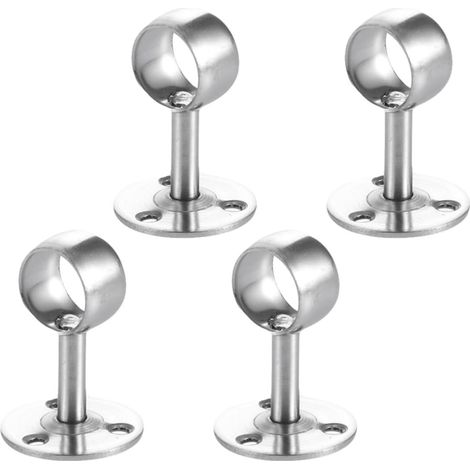 Hemobllo Lot de 4 supports de tringle à vêtements en acier inoxydable avec fixation murale universelle, capacité de charge adaptée, (1/5)