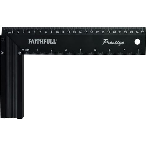 Faithfull 718L25 Prestige Try Square Black Aluminium 250mm (10in) FAICS10CNC
