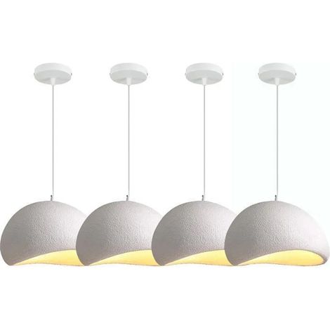 Lot de 4 Lustre Suspension Industriel Moderne 20cm Lampe de Plafond Ciment Design Edison Luminaire Vintage pour Salon Chambre (1/5)