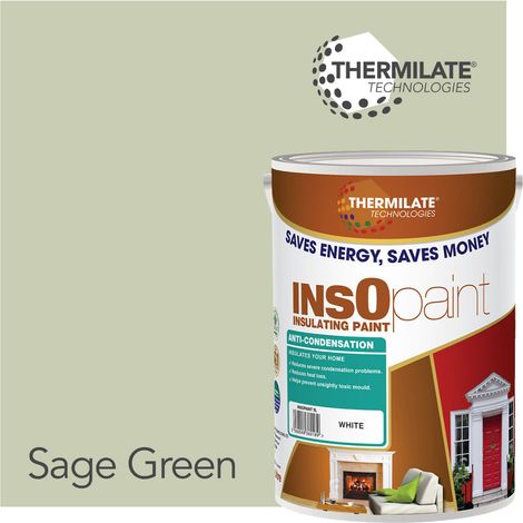 InsOpaint Anti Condensation Paint - Stops Condensation on Interior Walls & Ceilings- Sage Green - 5L (1/5)