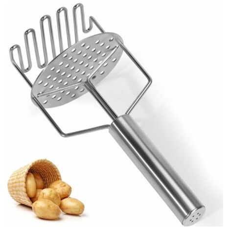 Presse Purée Manuel, Presse Puree en Acier Inoxydable, Presse-purée pour la Cuisine, Presse à Pommes de Terre Professionnel, Ecrase Pomme de Terre pour Légumes Fruits (1/3)
