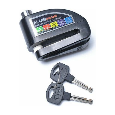 Nazalus-Hot Sale-Motorrad-Diebstahl-Scheibenschloss mit 110-dB-Alarm, Roller-Diebstahl-Scheibenschloss, Motorrad-Alarm für Motorrad/Fahrrad/Roller, 2 Schlüssel, Schwarz