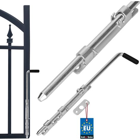 KOTARBAU® Verrou Porte Exterieur - 42 cm - Étroit - Argent - Verrou Baionnette - en Acier Zingué - Targette - Loquet de Portail - Targette de Portail (1/5)