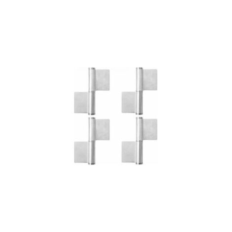4pc Pack de 4 charnières à souder, sangle à souder en acier inoxydable pour portes métalliques, charnière robuste pour portails de jardin et machines- Crezuo (1/3)