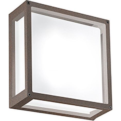Applique Et Plafonnier Carré 25X25 Cm Aluminium Corten Ip54 E27 Extérieur (1/4)