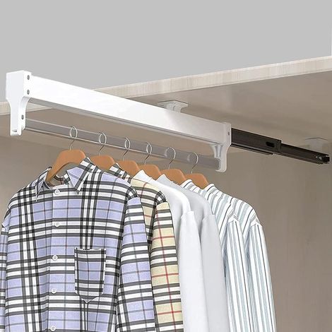 Expandable Expandable Wardrobe Rod Clothes Hanger Rail Adjustable Wardrobe Clothes Rail ( Size : 500mm )