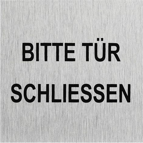 Aluminium door sign " Bitte Tür schliessen " 60x60mm