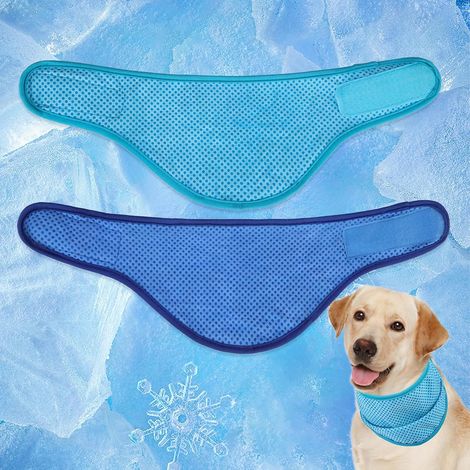 Juego de 2 pañuelos refrescantes instantáneos para perros, bufanda refrescante para mascotas, collar refrescante, verde, azul (1/5)