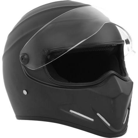 Casque intégral moto à double visière relevable, noir mat, antibuée, en fibre de verre, pour quad, moto, scooter, taille XL (1/5)