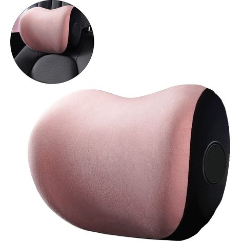 Kopfstütze aus Memory-Schaum fürs Auto, Nackenkissen fürs Auto, bequeme Nackenstütze für Autositz und Büro, rosa, 1 Stück (1/5)