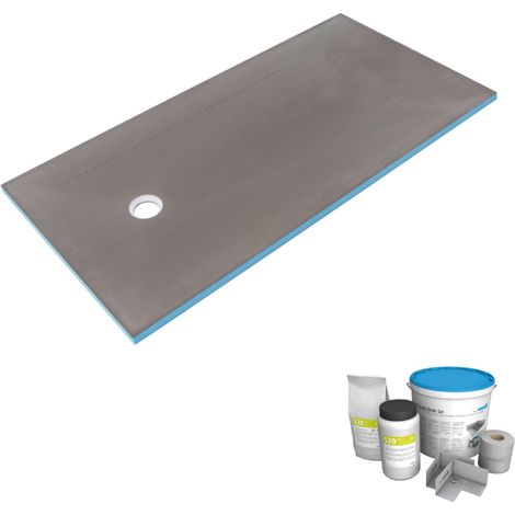 Receveur de douche à carreler 140 x 90 WEDI Fundo Primo rectangle écoulement excentré + kit d'étancheité (1/5)