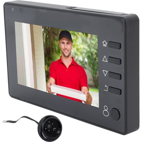 Caméra de porte avec judas 720p, écran 4,3 pouces, angle de vision large de 145°, surveillance visuelle intelligente, vision nocturne 940 nm, batterie 1800 mAh (1/5)