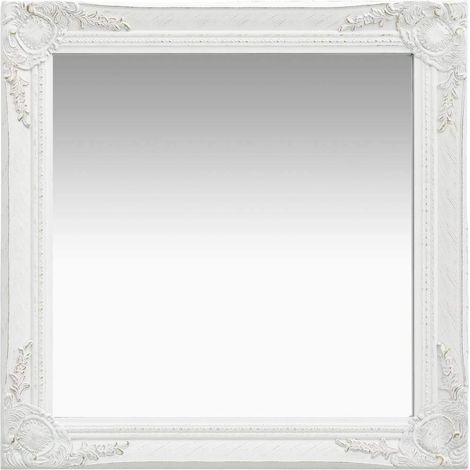 Espejo de pared estilo barroco blanco 60x60 cm vidaXL