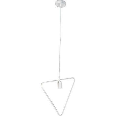 TrAdE Shop Traesio - Lampadario A Sospensione Pendente Triangolo Lampada Plafoniera E27 B35-a Bianco - (1/2)