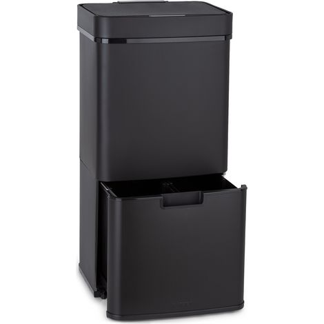 Royal Trash Matte Black Sensor-Mülleimer 72 Liter Edelstahl