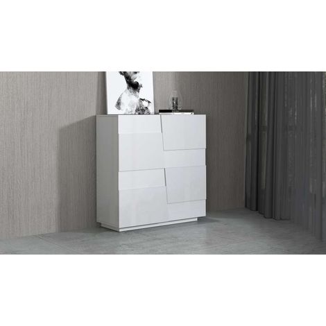 Web Furniture Credenza Pongo Highboard 120 Bianco Laccato - 120x44x126 (1/5)