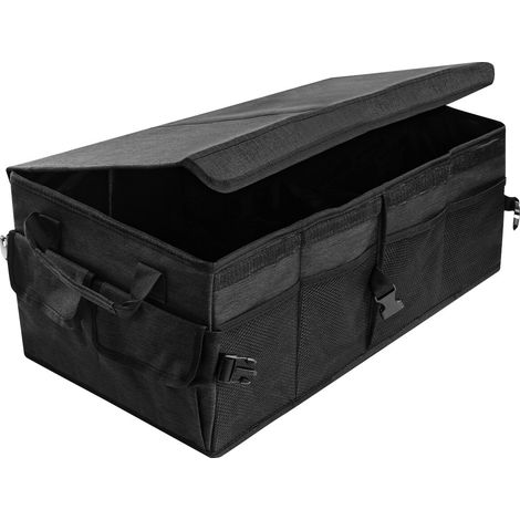Youyijia Premium Auto Kofferraum Organizer mit Deckel  Faltbare Kofferraumtasche groß, stabil & rutschfest, Kofferraumbox mit doppeltem Boden, idealer PKW Organizer mit Tragegriffen