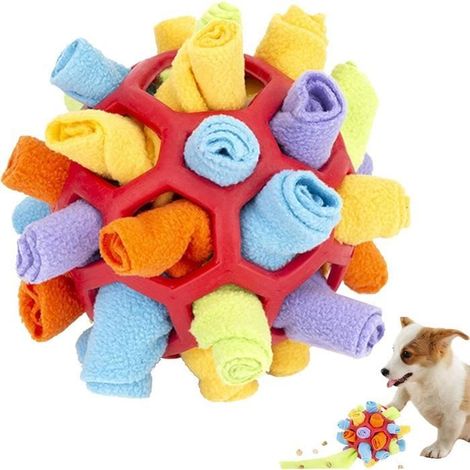 Balle à renifler pour Chien, Tapis à renifler Jouet interactif pour Chien - Jouet Portable pour Petit Chien de Taille Moyenne-rouge (1/4)