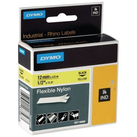 Ruban de marquage l. de bande 12 mm L. de ruban 35 m ruban souple en nylon noir (Par 5)