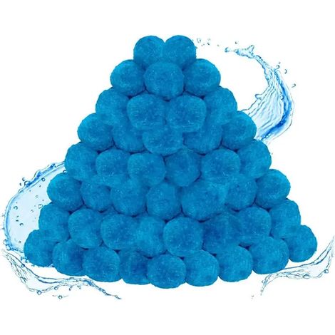 Accessoires de piscine (Bleu)A08E - Billes filtrantes pour piscine, substituts de sable pour filtres de piscine, billes de filtration écologiques, billes de fibres filtrantes (1/5)