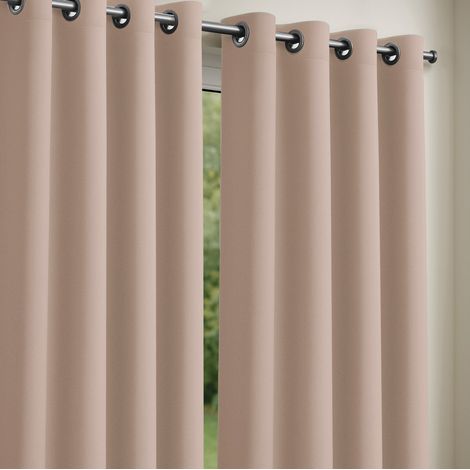 Lot de 2 Rideaux obscurcissants 135 x 240 cm Rose poudré