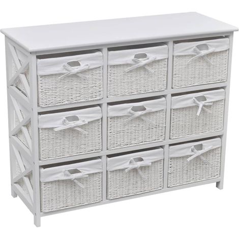 Commode avec paniers, blanche