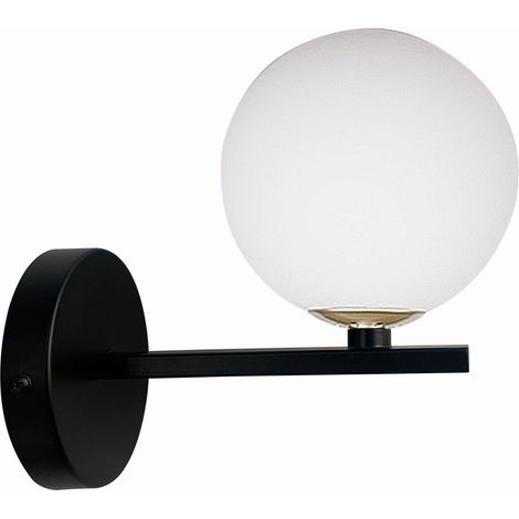 Applique Candellux Kama 1xG9 28W nero/bianco vetro acciaio