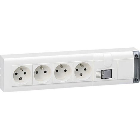 Legrand – Bloc multiprise fixable 4 prises 2P+T 16A 3500W – Longueur 309mm – Interrupteur bipolaire à voyant – 50613 (1/3)