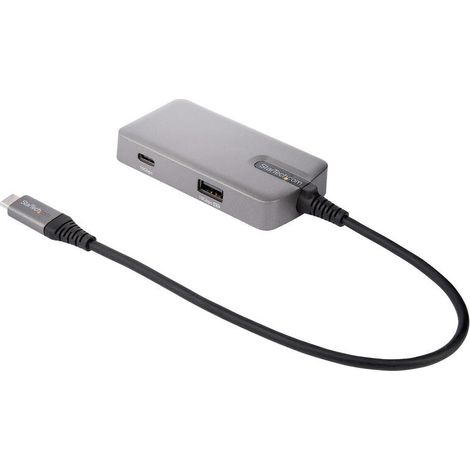 StarTech.com Adaptador Multipuertos USB C - USB-C a HDMI 2.0 4K 60Hz, PD con Paso de 100W - Hub USB de 3 Puertos de 10Gbps - Mini Docking Station USB Tipo C Portátil - Cable de 25cm (1/4)