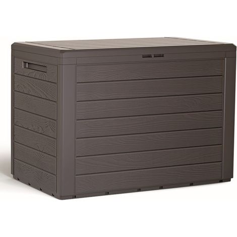 PROSPERPLAST Boîte à jardin 190L plastique ocre foncé Woodebox 78 x 43,3 x 55 cm