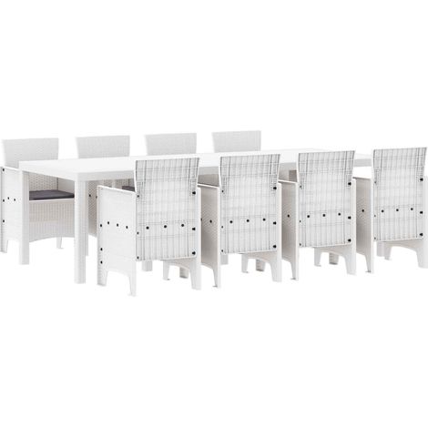 Maison Exclusive - Set da Pranzo per Giardino 9 pz Grigio chiaro Polipropilene (1/5)