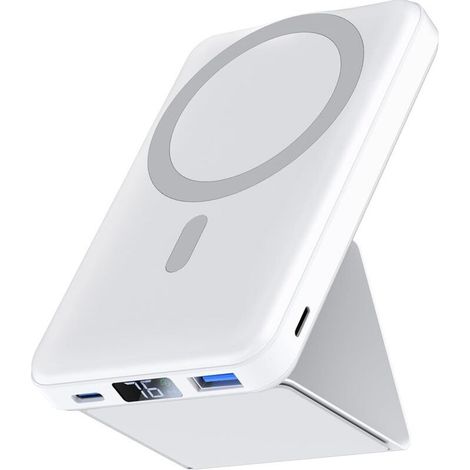Batterie externe iPhone, Podoru Mag-Safe Power Bank 10 000 mAh Batterie externe PD 22,5 W Chargeur rapide Batterie externe sans fil avec écran LED Compatible Mag-Safe pour iPhone 14/13/12 Pro Max/Pro/ (1/4)