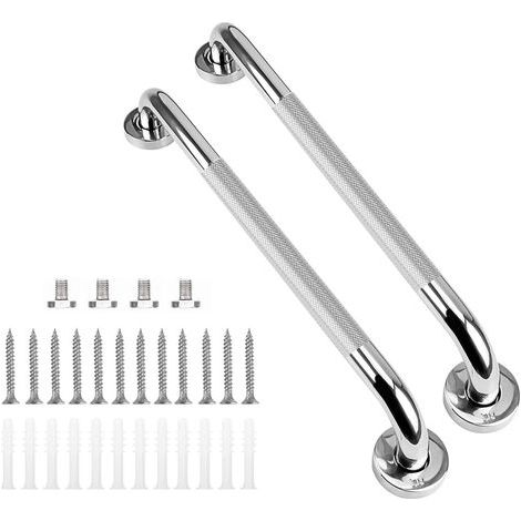 Barra de apoyo para baño AIDUCHO de 2 piezas, 50 cm, antideslizante, barra de apoyo para baño, barra de apoyo de acero inoxidable para montaje en pared, asa de ducha para personas mayores/discapacitad (1/5)