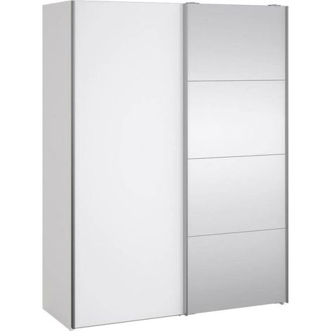 Dmora - Guardaroba 2 ante Seraphine, Mobile camera da letto, Cabina armadio portabiti, Armadio appendiabiti, 150x61 h200 cm, Bianco lucido