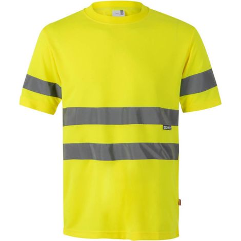 Camiseta técnica de alta visibilidad con cintas reflectantes VELILLA Serie 305505 L Amarillo flúor (1/5)