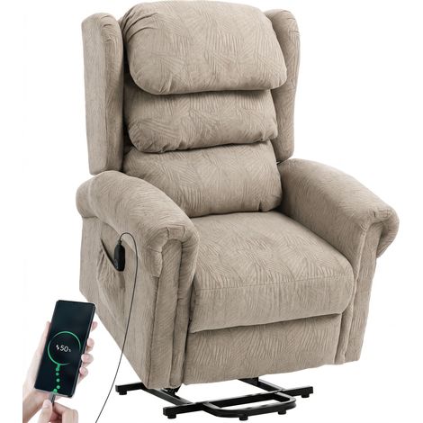 Riser Recliner Chair, Electric Power Lift, 95 x 92 x 110 cm, Khaki (1/5)