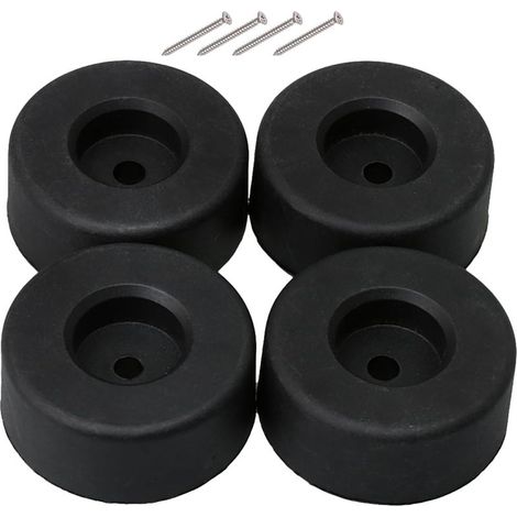Lot de 20 pieds de meubles ronds en plastique noir 45 mm de diamètre 18 mm de diamètre 6 mm de diamètre (1/4)