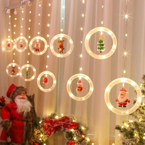 Weihnachts-LED-Lichterkette, 3 m lang, mit blinkenden Blasen, süße runde Lichterkette, ausziehbar für Innen- und Außenbereich, als Weihnachtsbaum- und Gartendekoration.